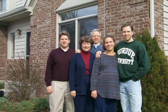 The family: Me, Mom, Dad, sister-in-law Christine (pre-Connor), and brother Brett (from L to R)