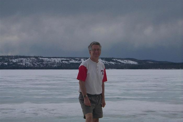 Dad on the frozen lake