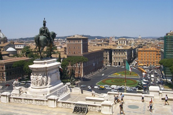 Another shot looking over the Piazza Venezia in front of the monument.