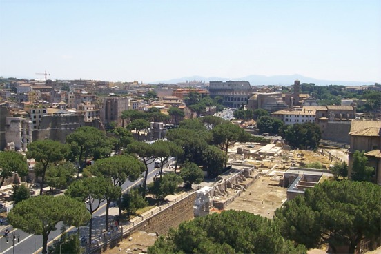 Another shot looking over the Roman Forum towards the Colosseum.