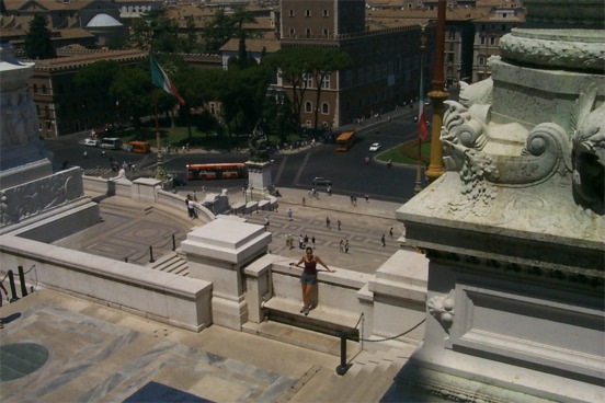 That's Rachel on the steps of the Monument for Vittorio Emanuele II.