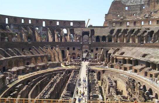 The Colosseum was built by the Flavian Emperor Vespasian in AD 72.