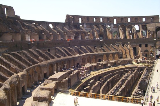 Although it's amazing the Colosseum has lasted this many years it is in quite a different state then in its heyday.  The only parts of the structure that remain are its support beams.