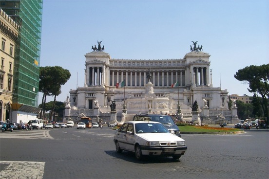 Looking towards the Monument for Vittorio Emanuele II from Piazza Venezia.