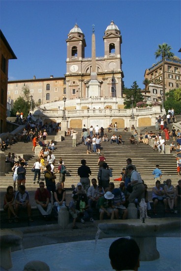 The Spanish Steps get their name from the Spanish Embassy to the Vatican located on the piazza, although the steps were built with money from the French in 1723.