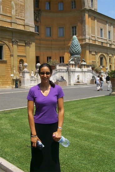 Rachel inside one of the courtyards of The Vatican.