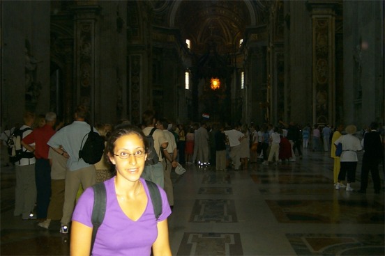 Rachel in the Basilica.