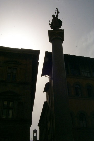 We had arrived in Florence at night and only walked to find some dinner.  Our first day in Florence, we were on a quest to see the great Duomo.  Here, some sculptures along our walk.