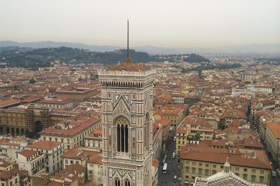 The Campanile and Florence as seen from the top of the Duomo.  The view was marvelous!