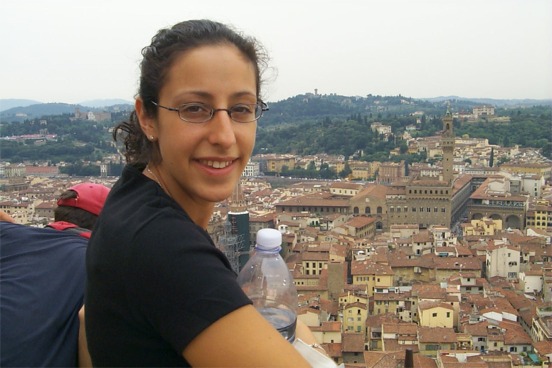 Funny shot of Rachel overlooking the southern view of Florence.