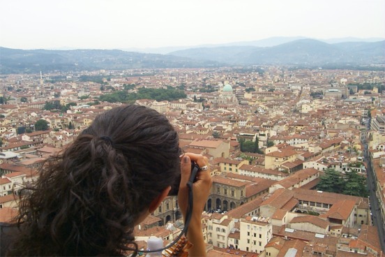 Me taking a photo of Rachel taking a photo of Florence.  The view from the tower was really beautiful and was a great way to see the density of the city.