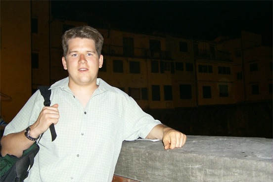 Matt in front of the Ponte Vecchio.