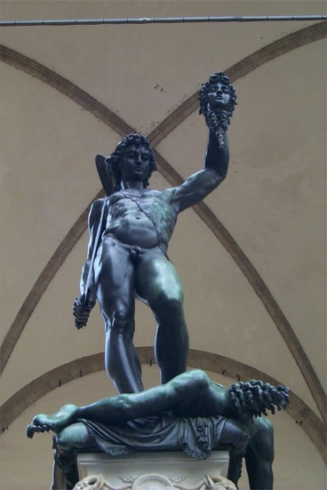 A fabulous bronze statue in front of the Palazzo Vecchio in Piazza Della Signoria.  It is the slaying of Medusa by Perseus.