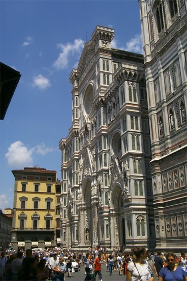 A good shot of the front of the building.  One problem I found taking photos was that you really couldn't get far enough way from the Duomo to get a fully encompassing picture without some other building blocking its view.  Therefore most of the photos had to be taken at large angles or only have parts of the structure.