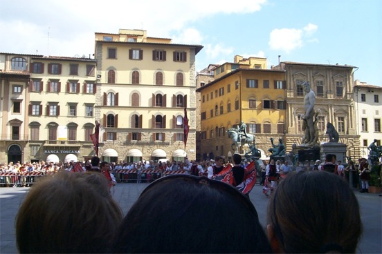 More of the flag twirlers.