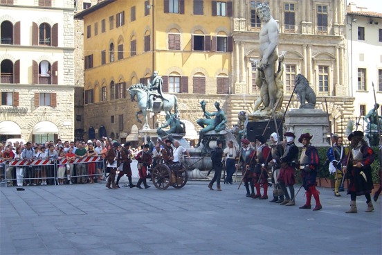 The next group came out with a bang, literally.  You can see the cannon they wheeled out and fired in the square.  It was extremely loud, and great!