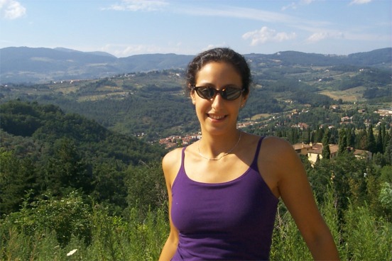 Here is Rachel in Fiesole.  Fiesole is on a hill overlooking Florence and is a quick Bus ride from downtown.  It had these beautiful views, this one looking north, away from Florence.