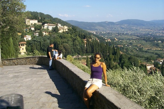 The reason we went to Fiesole is to get the view of Florence from above and this provided quite a spot.  This area was the base of a church (I think) with a small park below.  It was really a perfect spot as it provided a great view.