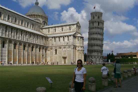 Dark shot, but that's Rachel in front of the Battistero and the Leaning Tower.