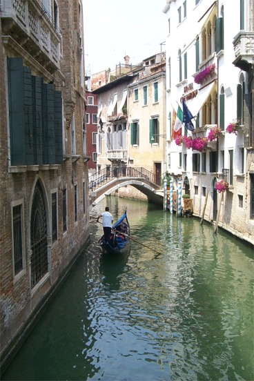 Gondola on a canal.