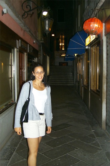 A parting shot.  Rachel on a Venetian street.  A path we hope to take in the future...  The End.