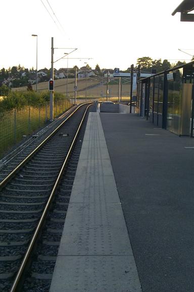 The view from the metro stop at EPFL, where I'm working.  EPFL is to the west of Lausanne by about 15 minutes.