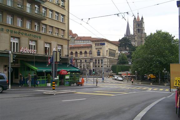 Around the corner from my place is the center of Lausanne.  Here in view is the Cathédrale de Notre-Dame and the Ancienne-Académie.