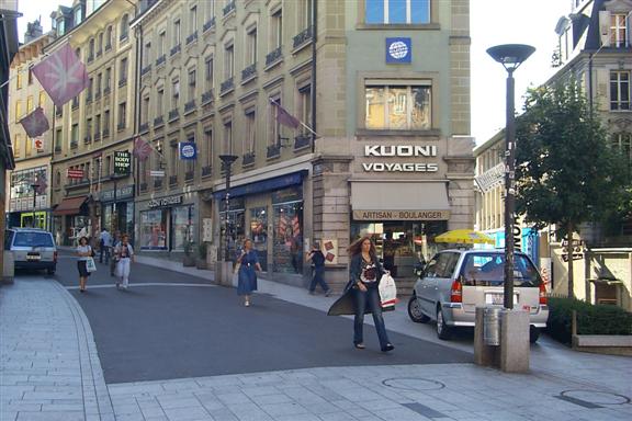 Back in Lausanne...  Near where I'm staying are lots of narrow streets with shops all along.