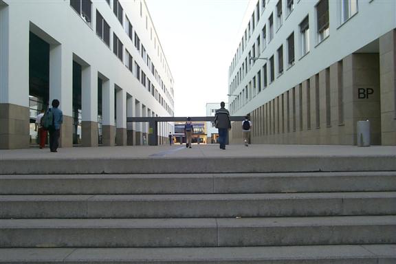 A shot in the morning going to work.  It's kind of neat that everyone coming to EPFL gets off at the same metro stop and then takes a walk down this corridor.  For some reason it just seems like a neat thing.