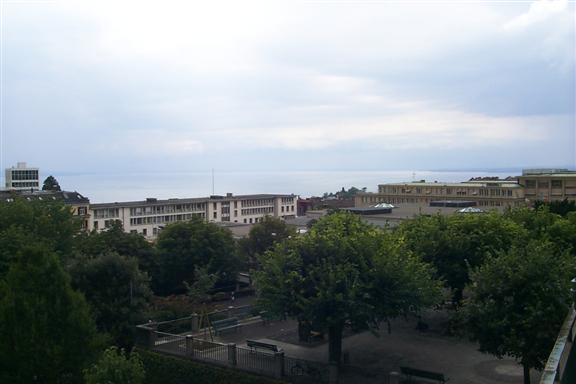 Looking down across Lausanne and Ouchy (a city between Lausanne and the lake, but really a part of Lausanne) and out on Lac Léman.