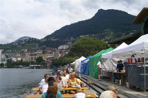 Montreux is literally on a slope sandwiched between the lake and the height of the Alps.  