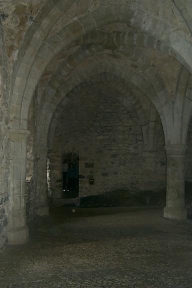 Bonivard's Prison deep in the castle dates from the 13th century.  Bonivard Prior of St. Victor's Geneva was chained here for four years because he supported Geneva's independence.