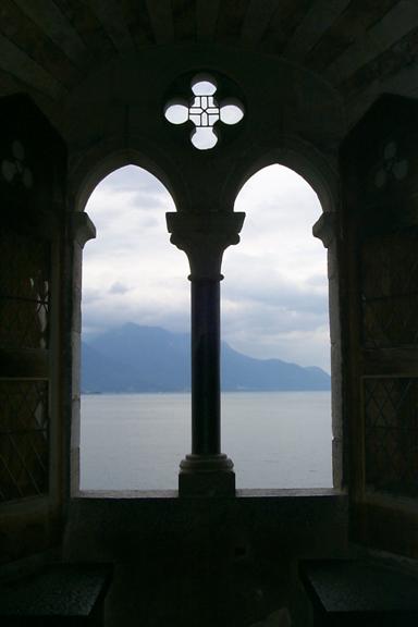 Nice view of the Alps across the lake.