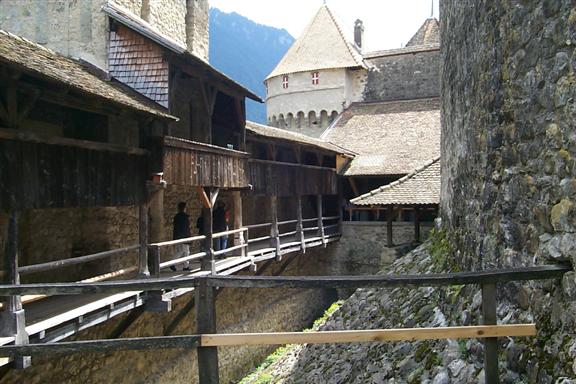 Wooden walkways in the building were fairly narrow and probably in just about as good shape as they were in the dark ages.