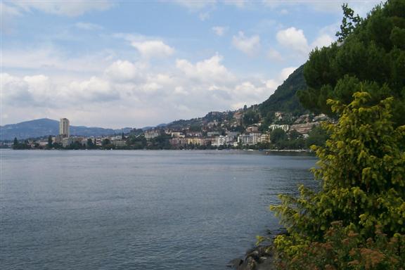 Looking towards Montreux and the exponential rise of the Alps from the lake.