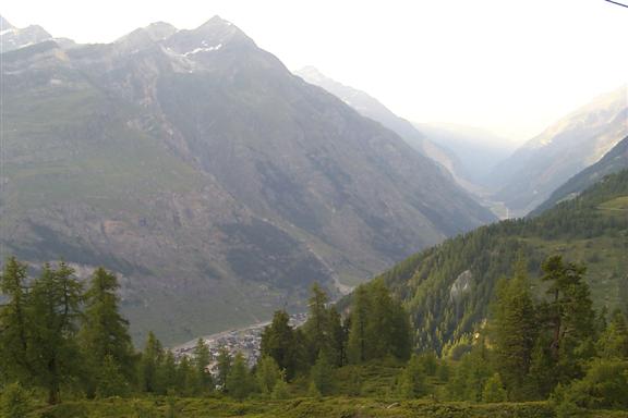 Zermatt in the valley.