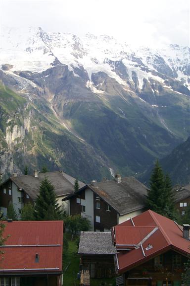 The view in Mürren was incredible.  Mürren is a small town with only 320 inhabitants year round, but has a large winter population for skiing.