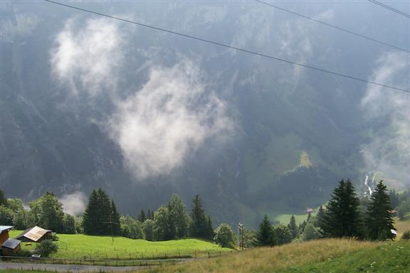 A view of the valley and clouds.