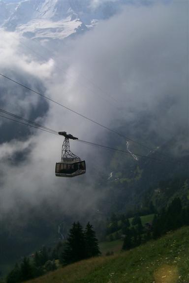 Another shot of the gondola, this time going to Gimmelwald.