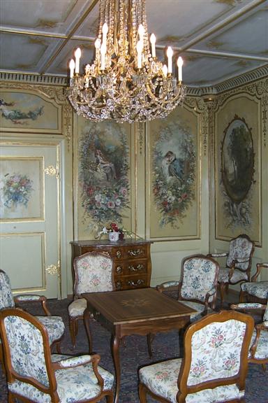 Room in the castle.  Château Gruyère was built between 1080 and 1554.  