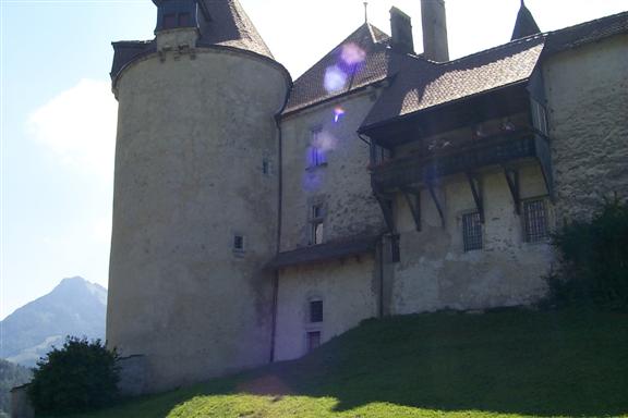 Looking back at the central castle from the garden.