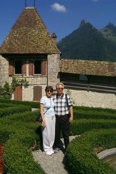 Parents in the garden.  This was there last full day in Switzerland.  They were leaving from Geneva the next morning.