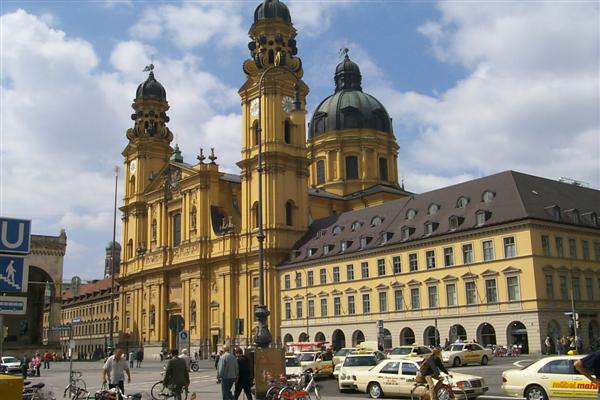 Back out in Odeonsplatz now with a better view of Theatinerkirche.  Work began on the monastery in 1663 and was not finished until 1768!