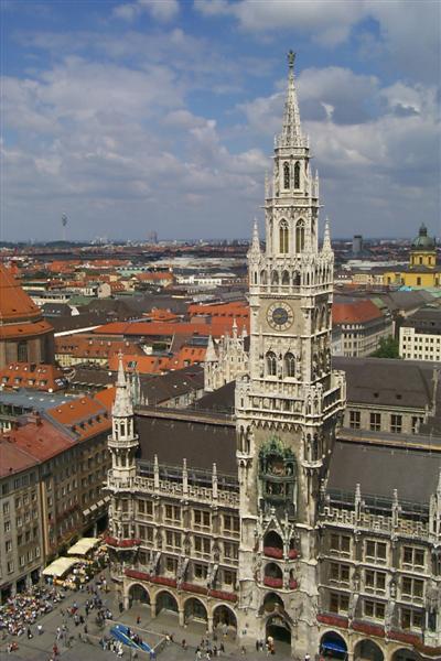 Neues Rathaus and the Munich skyline.  This was taken from the Peterskirche, Saint Peter's Church, bell-tower.
