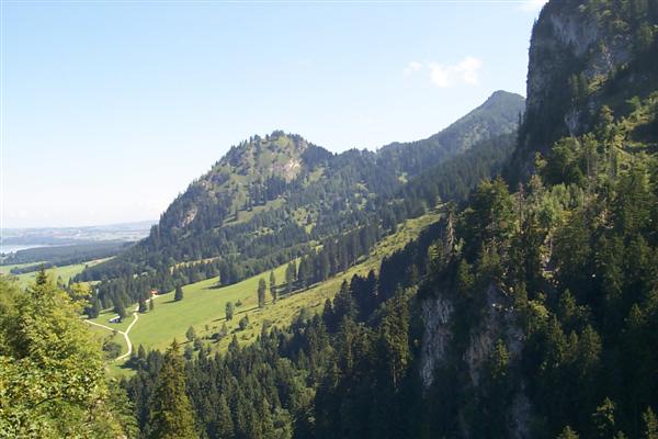 The view overlooking the hill side in front of the castle.