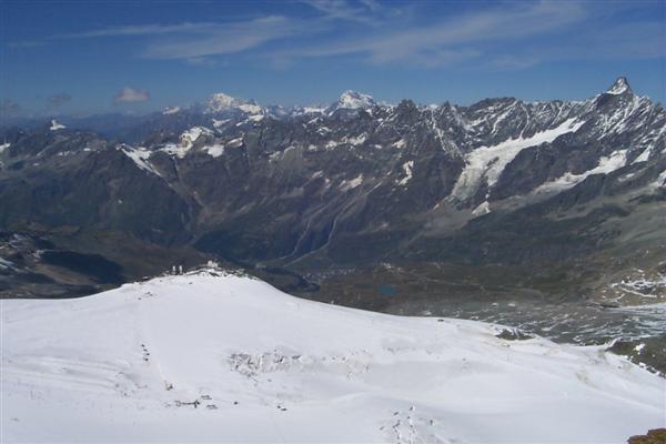 In the view the Matterhorn is out of the image on the right, but you a now looking into Italy and the Italian Alps.  The Matterhorn is literally on the Swiss-Italian border.