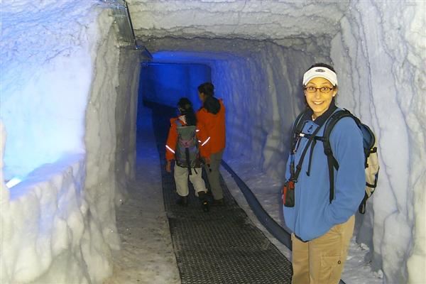 Rachel in the glacier.