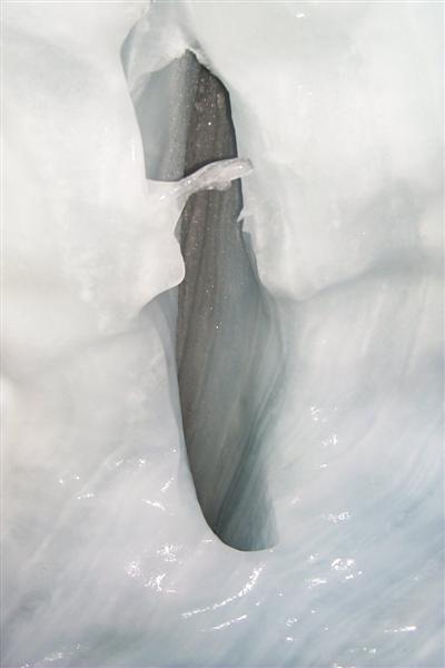 This shot is a crevasse in the glacier.