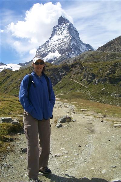 Rachel and the Matterhorn.  This is about as close as we got to the mountain.