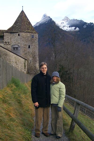 Mike and Judy with the Gruyère castle to the left.